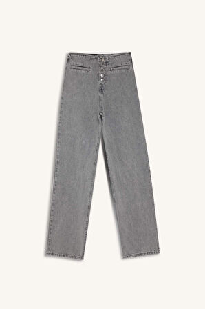 DeFacto 90's Wide Leg Geniş Kalıp Yüksek Bel Geniş Paça Uzun Jean Yıkamalı Pantolon D4323AX24AUNM55
