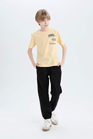 DeFacto Erkek Çocuk Jogger Fit Esnek Bantlı Paça Jean Pantolon D6552A825SPNM40