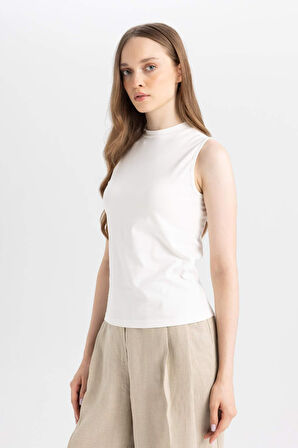 DeFacto Bisiklet Yaka Basic Düz Atlet D4894AX24WNER105