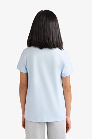 DeFacto Kız Çocuk Bisiklet Yaka Anime Baskılı Kısa Kollu Tişört E0351A825SMBE745