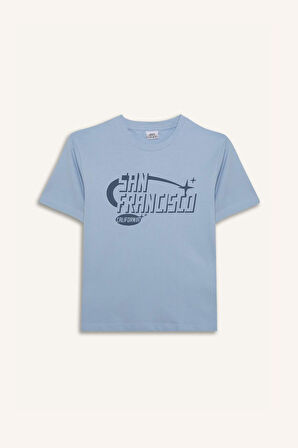 DeFacto Erkek Çocuk Bisiklet Yaka Baskılı Kısa Kollu Tişört E0076A825SMBE177