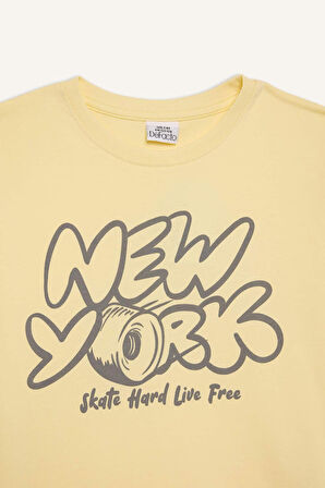 DeFacto Erkek Çocuk Bisiklet Yaka Baskılı Kısa Kollu Tişört E0077A825SMYL487