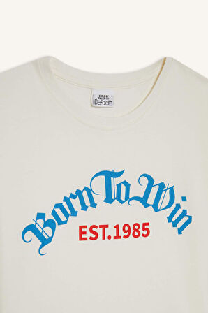 DeFacto Erkek Çocuk Bisiklet Yaka Baskılı Kısa Kollu Tişört E0082A825SMWT46