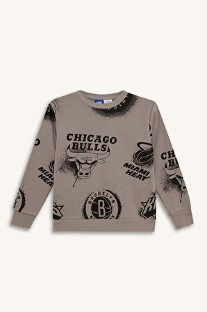 DeFacto Erkek Çocuk NBA Current Teams Bisiklet Yaka Sweatshirt Y4130A624WNGR323