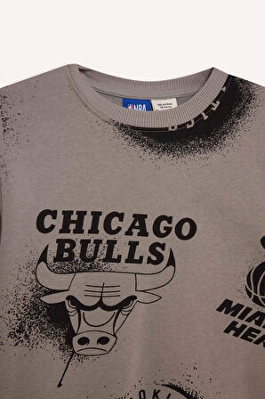DeFacto Erkek Çocuk NBA Current Teams Bisiklet Yaka Sweatshirt Y4130A624WNGR323