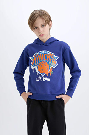 DeFacto Erkek Çocuk NBA New York Knicks Kapüşonlu Sweatshirt Y4133A624WNBE778