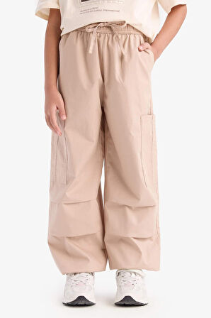 DeFacto Kız Çocuk Paraşüt Kargo Jogger Paça Pamuklu Pantolon D7607A825SMBG775