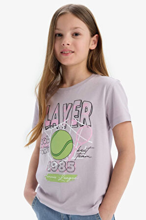 DeFacto Kız Çocuk Bisiklet Yaka Anime Baskılı Kısa Kollu Tişört E0351A825SMPR306