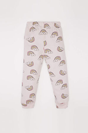 DeFacto Kız Bebek Pijama Takımı Gökkuşağı Baskılı Uzun Kollu Üst Beli Lastikli Uzun Alt D9075A525SPPN144