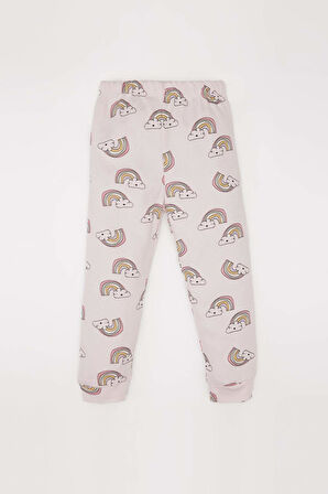 DeFacto Kız Bebek Pijama Takımı Gökkuşağı Baskılı Uzun Kollu Üst Beli Lastikli Uzun Alt D9075A525SPPN144