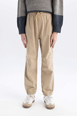 DeFacto Erkek Çocuk Lastikli Paça Basic Düz Gabardin Jogger Pantolon B6713A825SMBG732