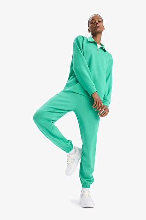 DeFactoFit Sporcu Jogger İnce Eşofman Altı Standart Fit Modal Çift Cepli Basic Düz B1794AX25SPGN268