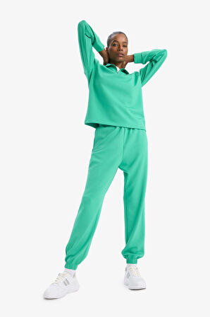 DeFactoFit Sporcu Jogger İnce Eşofman Altı Standart Fit Modal Çift Cepli Basic Düz B1794AX25SPGN268