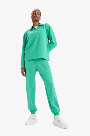 DeFactoFit Sporcu Jogger Eşofman Altı Standart Fit Modal Çift Cepli Basic Düz B1794AX25SPGN268