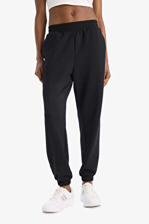 DeFactoFit Sporcu Jogger Eşofman Altı Standart Fit Modal Çift Cepli Basic Düz B1794AX25SPBK81