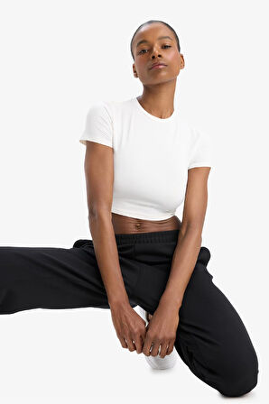 DeFactoFit Sporcu Jogger İnce Eşofman Altı Standart Fit Modal Çift Cepli Basic Düz