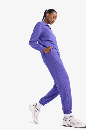 DeFactoFit Sporcu Jogger İnce Eşofman Altı Standart Fit Modal Çift Cepli Basic Düz