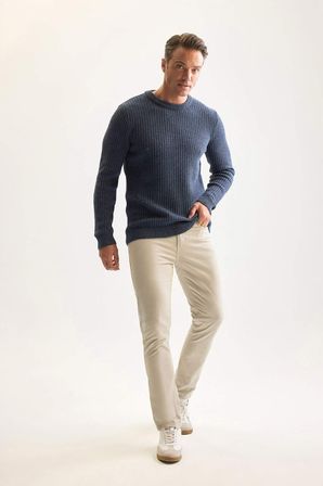 DeFacto Standart Fit Bisiklet Yaka Basic Dokulu Triko Kazak E0811AXNSIN34