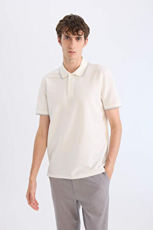 DeFacto Regular Fit Polo Yaka Waffle Kısa Kollu Tişört D7932AX25SPWT32