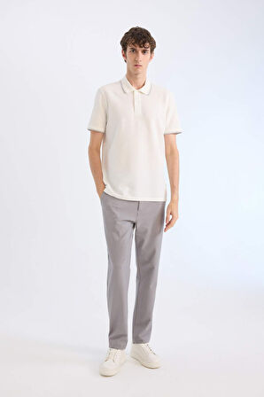 DeFacto Regular Fit Polo Yaka Waffle Kısa Kollu Tişört D7932AX25SPWT32