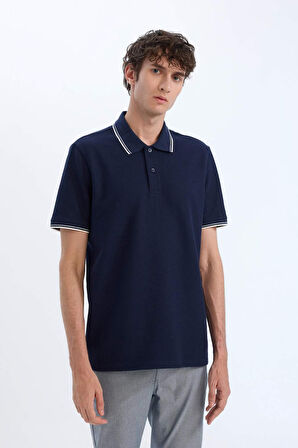 DeFacto Regular Fit Polo Yaka Waffle Kısa Kollu Tişört D7932AX25SPNV135