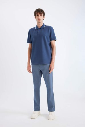 DeFacto Regular Fit Polo Yaka Kısa Kollu Waffle Tişört D7932AX25SPIN179