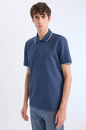 DeFacto Regular Fit Kısa Kollu Waffle Polo Tişört D7932AX25SPIN179