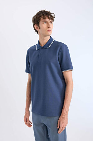DeFacto Regular Fit Kısa Kollu Waffle Polo Tişört D7932AX25SPIN179