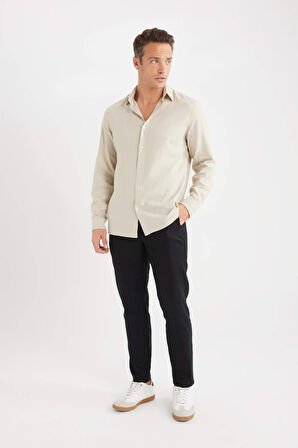 DeFacto Yazlık Jogger Keten Düz Paça Pantolon D7542AX25SPBK34