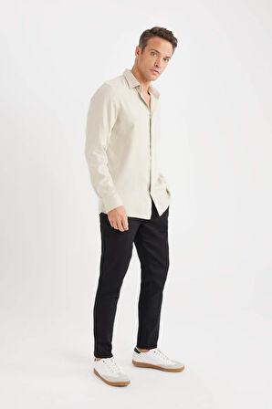 DeFacto Yazlık Jogger Keten Düz Paça Pantolon D7542AX25SPBK34
