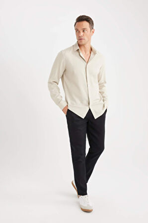 DeFacto Yazlık Jogger Keten Düz Paça Pantolon D7542AX25SPBK34