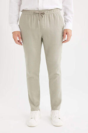 Yazlık Jogger Keten Düz Paça Pantolon