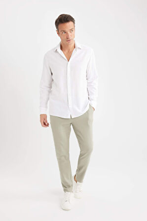 DeFacto Yazlık Jogger Keten Düz Paça Pantolon D7542AX25SPKH418