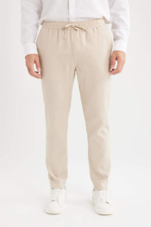 DeFacto Yazlık Jogger Keten Düz Paça Pantolon D7542AX25SPBG737