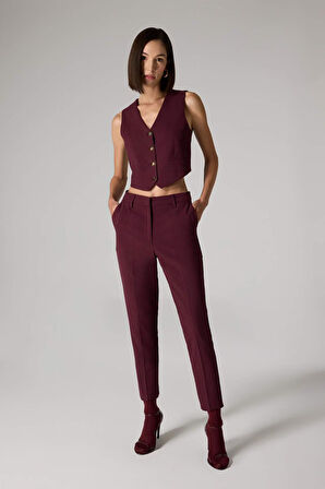 DeFacto x Sorbe Regular Fit V Yaka Düğmeli Blazer Yelek D9928AX24AUBR171