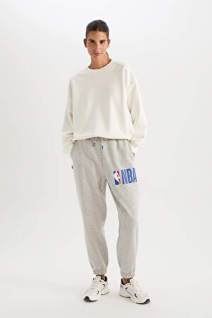 DeFactoFit Jogger Eşofman Altı NBA Beli Paçası Lastikli Bağcıklı Cepli Uzun Boy W5814AZ24AUGR210