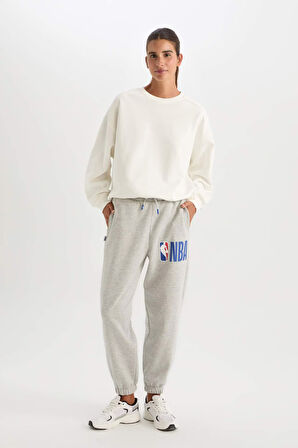 DeFactoFit Jogger Eşofman Altı NBA Beli Paçası Lastikli Bağcıklı Cepli Uzun Boy W5814AZ24AUGR210