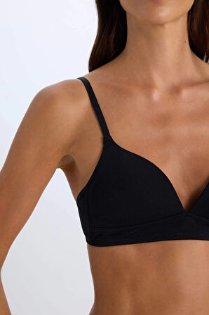 Defacto X9027 Siyah Pamuklu Comfort Pedli Bra-Fall in Love
