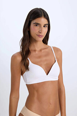 Defacto X9027 Beyaz Pamuklu Comfort Pedli Bra-Fall in Love