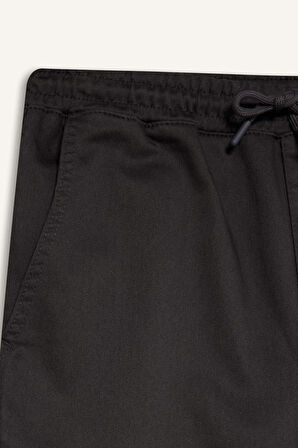 Regular Beli Bağcıklı Kargo Cepli Jogger Dokulu Pantolon