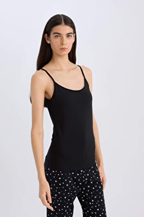 DeFacto Pamuklu İnce Askılı Siyah İç Atlet-Fall in Love M6858AZ25SPBK81