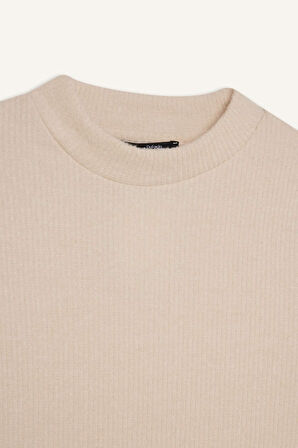 DeFacto Regular Fit Basic Düz Fitilli Kaşkorse Uzun Kollu Tişört E0296AX24WNER238