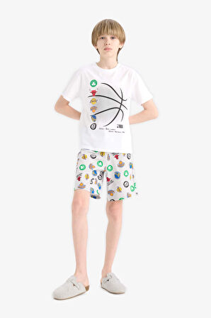 DeFacto Erkek Çocuk NBA Current Teams Pijama Takımı Kısa Kollu Üst Şort E2700A825SMWT34