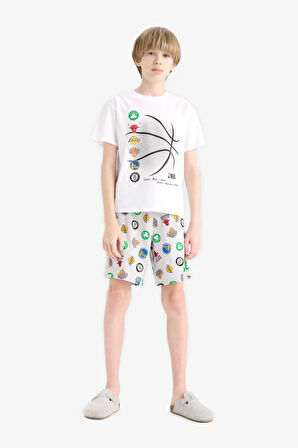 DeFacto Erkek Çocuk NBA Current Teams Pijama Takımı Kısa Kollu Üst Şort E2700A825SMWT34