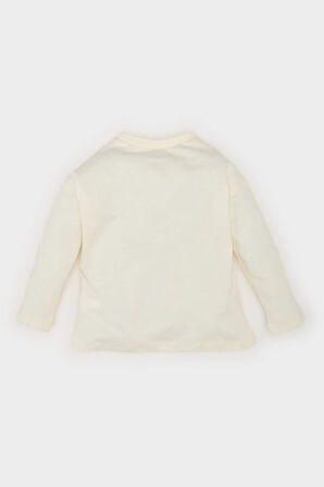 DeFacto Kız Bebek Bisiklet Yaka Baskılı Uzun Kollu Tişört E5460A525SPWT47