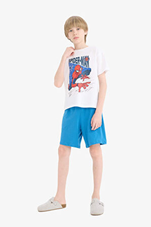 Erkek Çocuk Marvel Spiderman Pijama Takımı Kısa Kollu Üst Şort