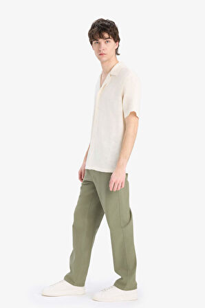 Wide Leg Keten Pantolon
