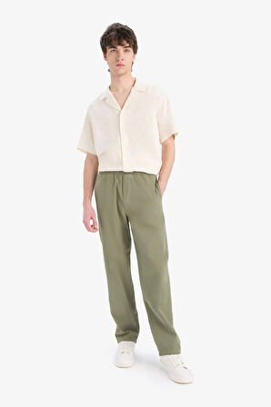 Wide Leg Keten Pantolon