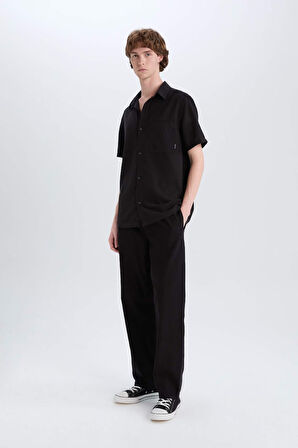 Wide Leg Keten Pantolon