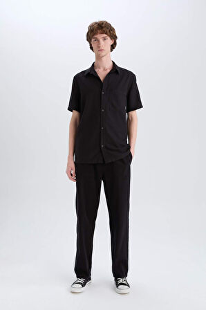 Wide Leg Keten Pantolon